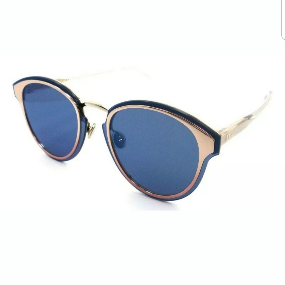 DIOR NIGHTFALL ROSE GOLD/BLUE MIRROR SUNGLASSES